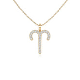 moissanite aries zodiac sign necklaces in yellow gold vermeil